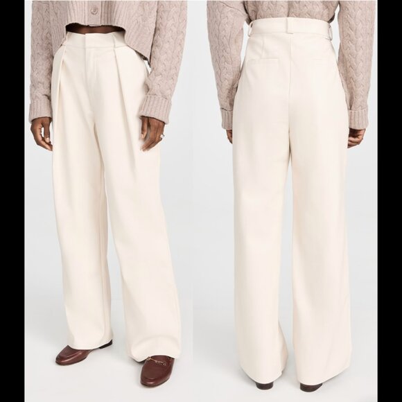 MOTHER High Waisted Tunnel Vision Pleated Pants Women Size 26 Faux Leather NWOT - Picture 1 of 10